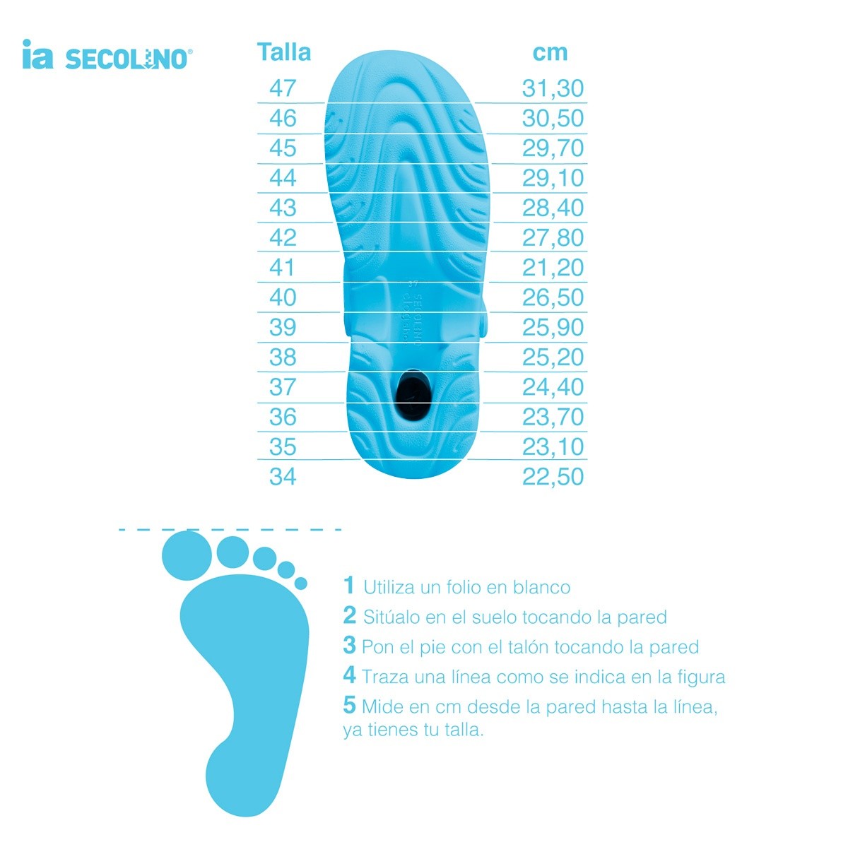 Imagen de Secolino zueco ia blanco número 47