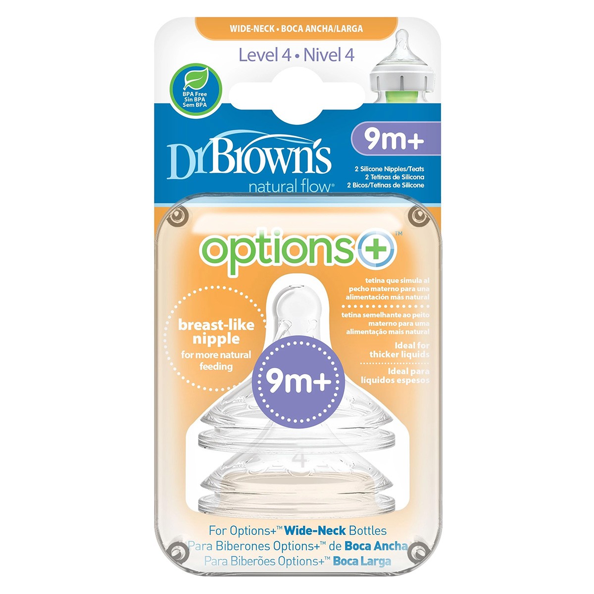 Imagen de Dr.Brown's tetina boca ancha options 9m+