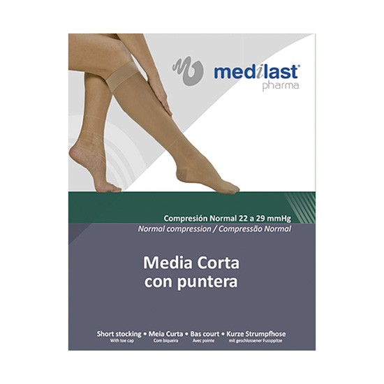 Imagen de Medilast Media Corta Extrafina Unisex Normal R/602 Talla M beige