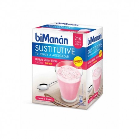 Imagen de BIMANAN BATIDO DE FRESA 55 GR X 6 SOBRES