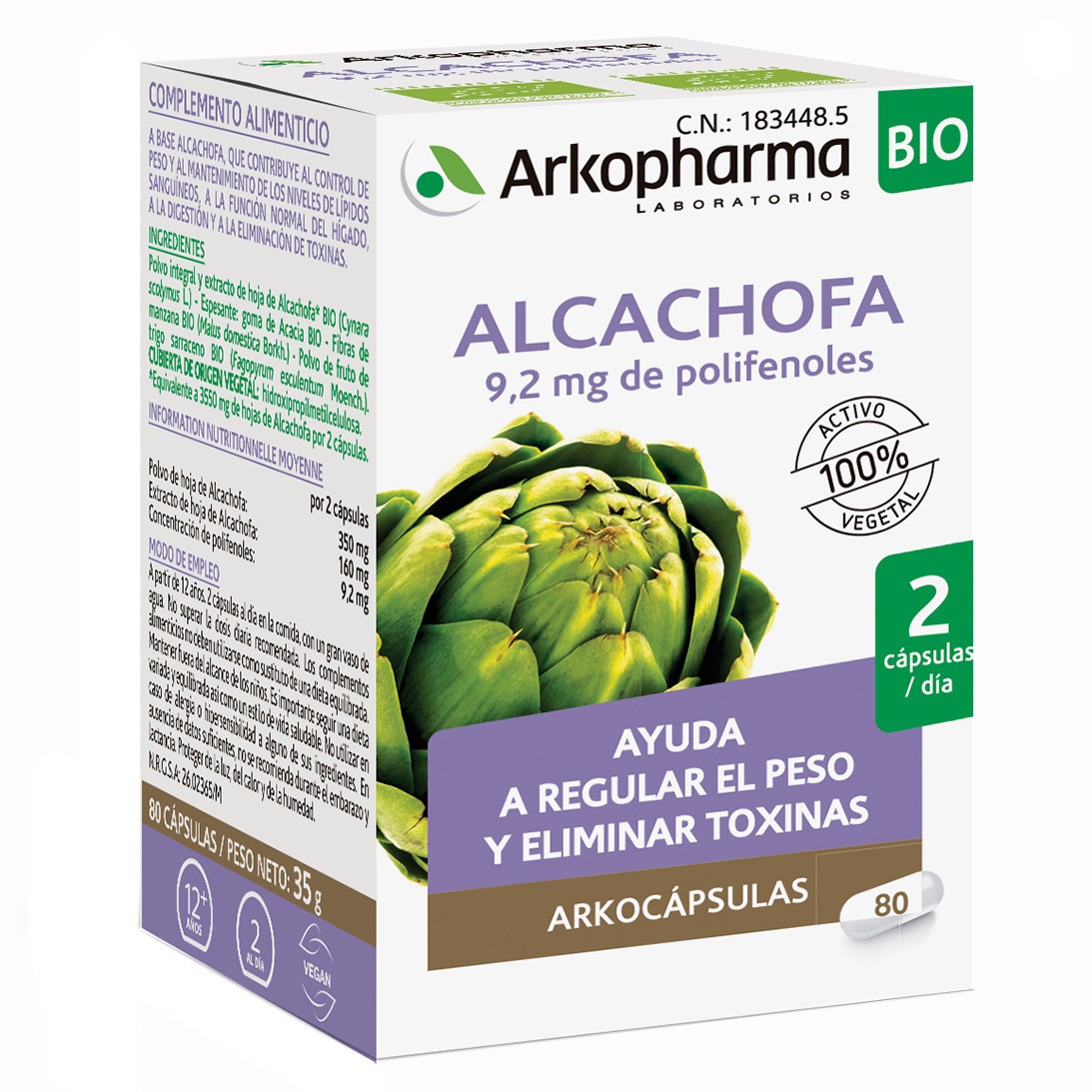 Imagen de Arkopharma Arkocápsulas alcachofa bio 80 cápsulas