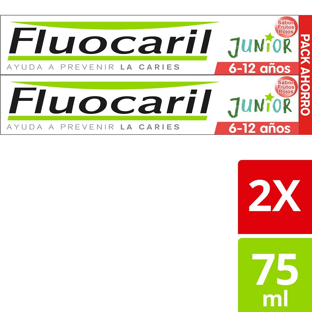 Imagen de Fluocaril junior gel frutos rojos 75mx2u