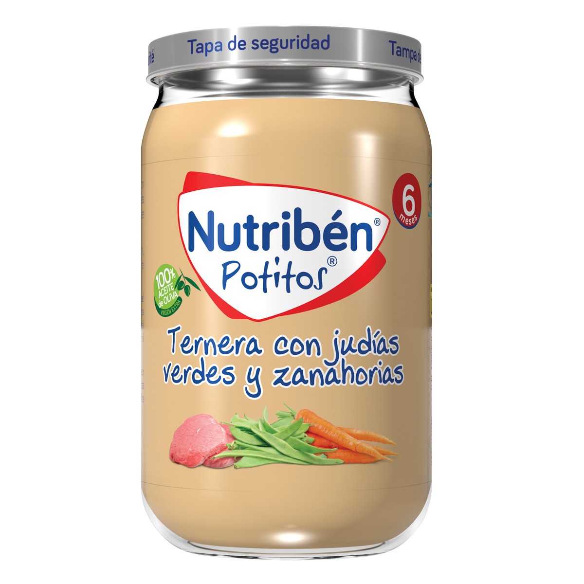 Imagen de Nutribén Potito ternera con judías verdes y zanahoria 235g