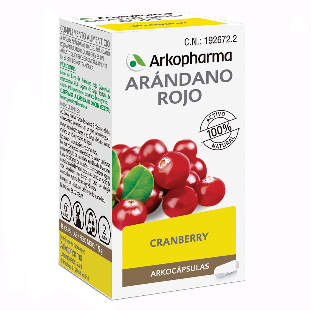 Imagen de Arkopharma Arkocápsulas Cranberry arándano rojo 45 cápsulas