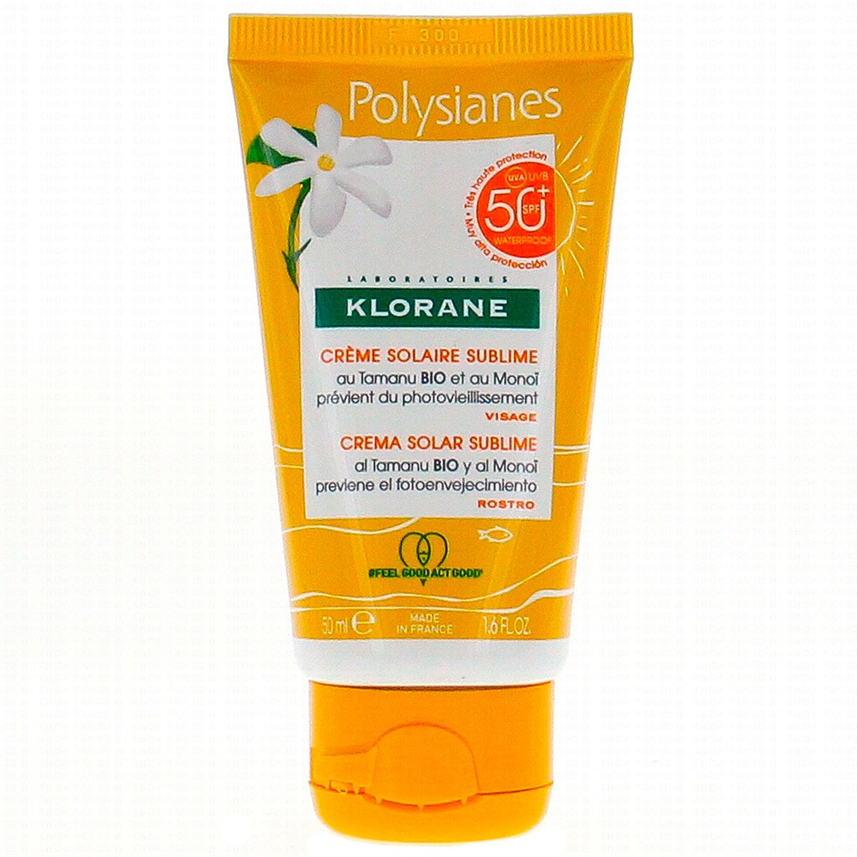 Imagen de Klorane Crema solar sublime spf50+ al tamanu BIO y monoï 50 ml