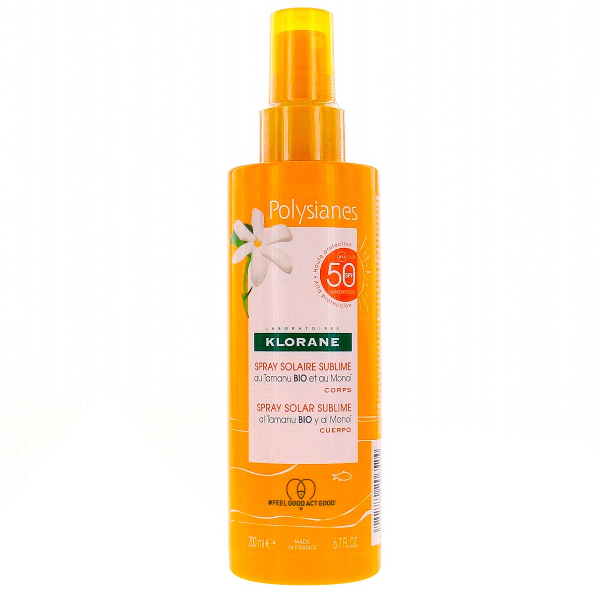 Imagen de Klorane Spray solar sublime spf50+ con monoï y tamanu BIO 200 ml