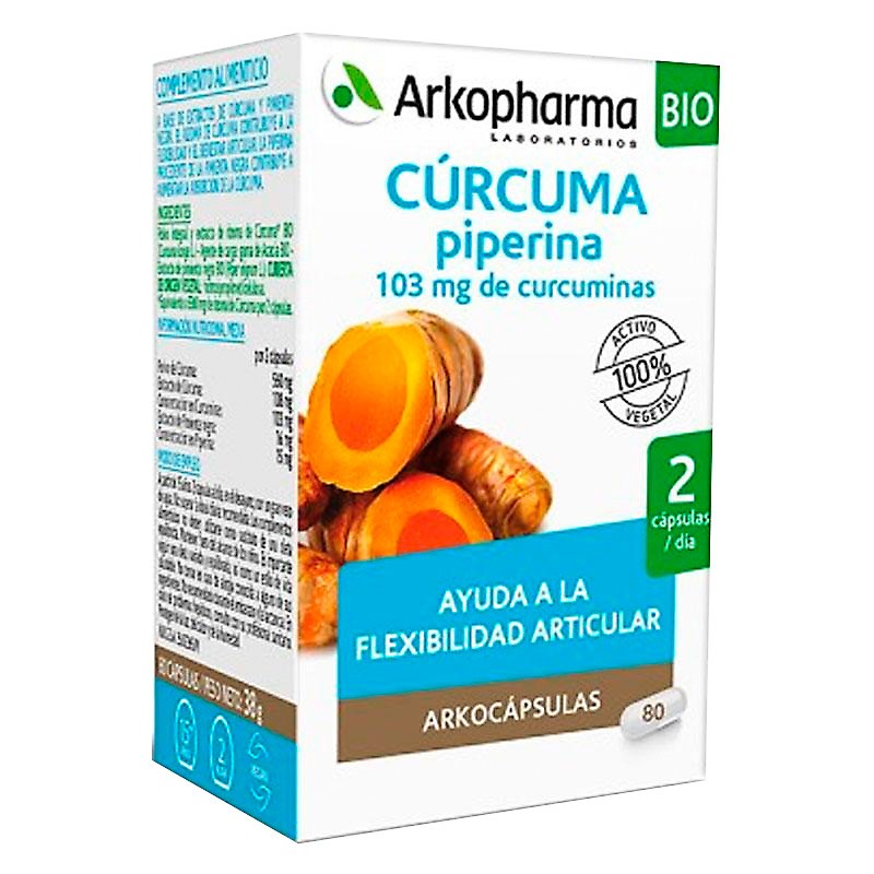 Imagen de Arkocapsulas bio curcuma piperina 80caps