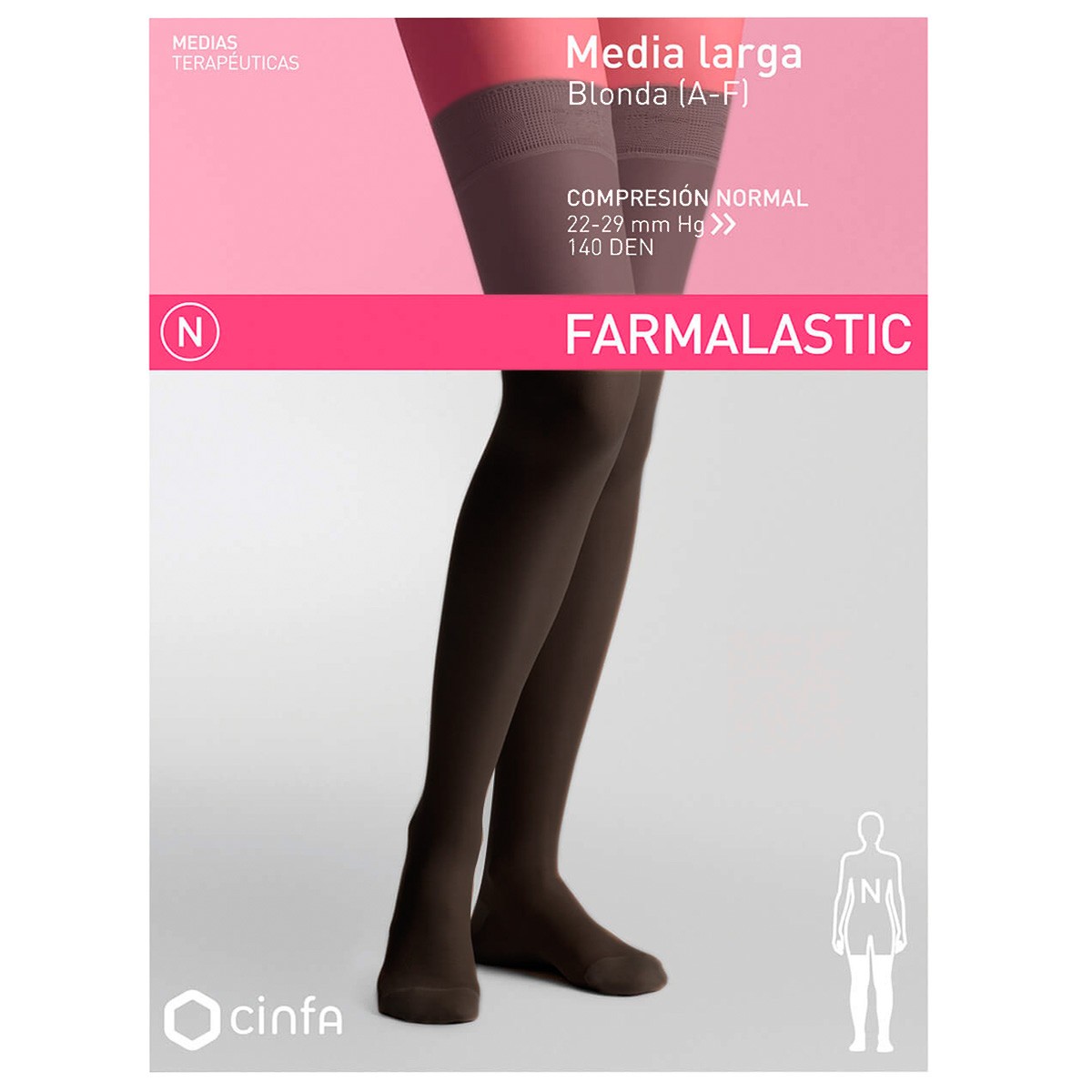 Imagen de Farmalastic Media Larga Abierta Normal talla M negro