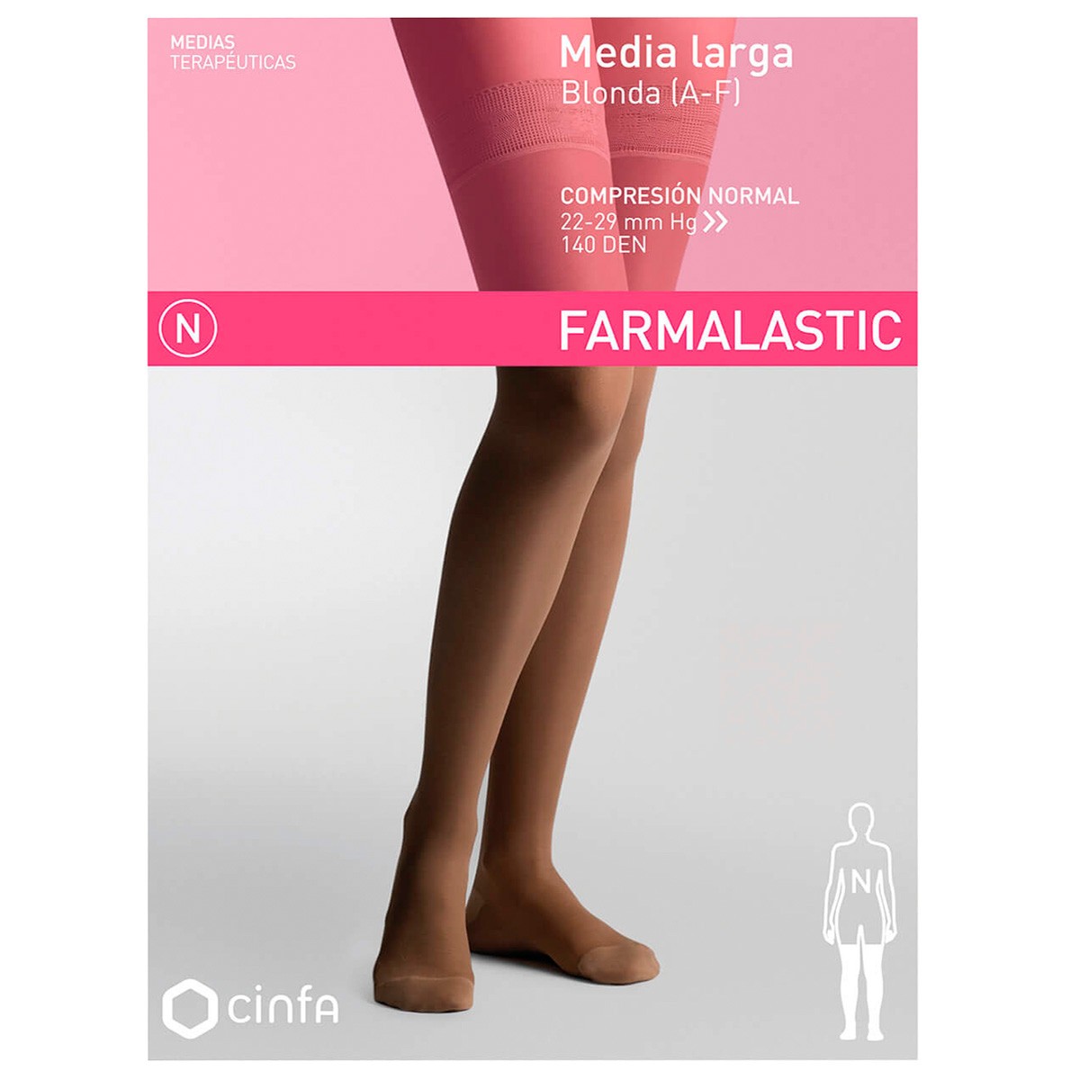 Imagen de Farmalastic Media Larga Abierta Normal talla XL camel