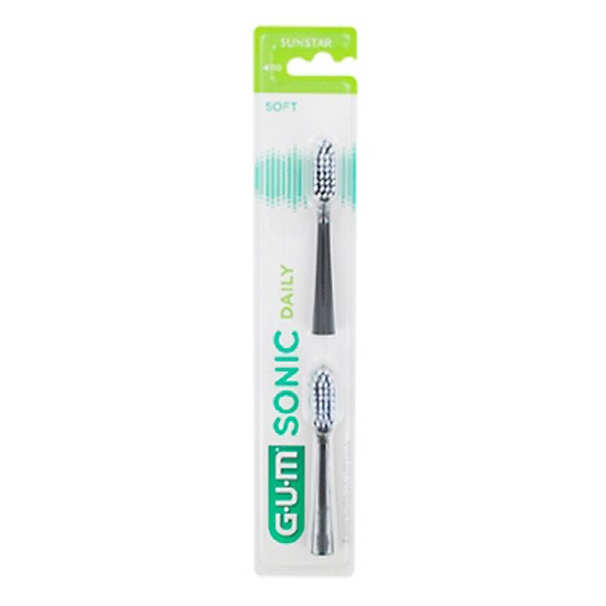 Imagen de Gum Sonic Daily cepillo dental negro recambio 2u