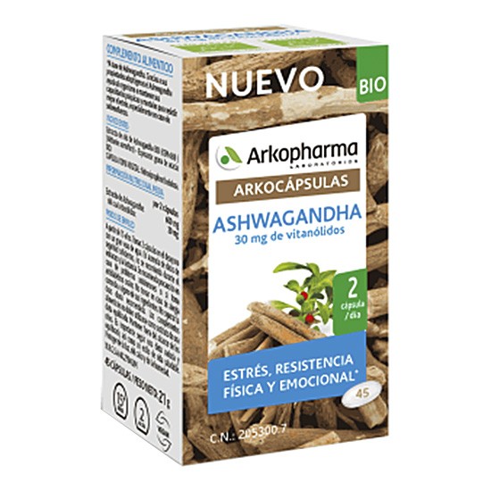 Imagen de Arkopharma Arkocapsulas Ashwagandha Bio 45 cápsulas