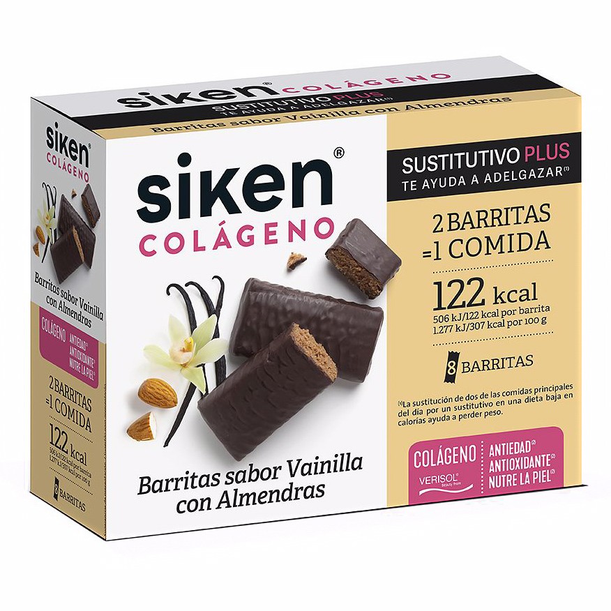 Imagen de Siken sustitutivo colágeno barrita vainilla 8u