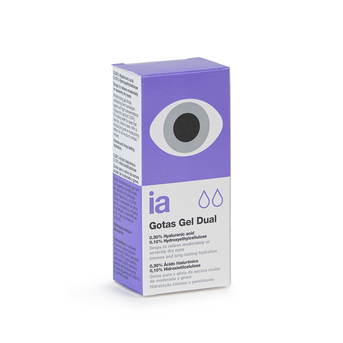 Imagen de Interapothek gotas oftálmicas con doble humectación 0,30% ácido 
hialuronico 10ml