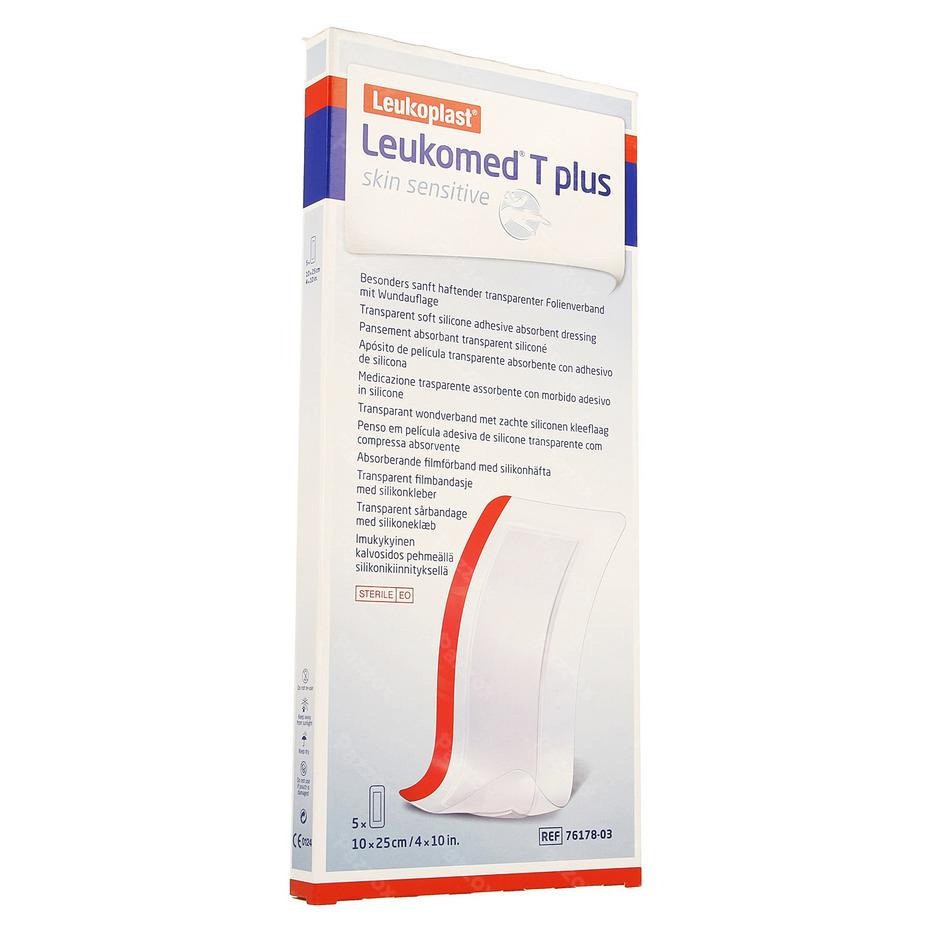 Imagen de Leukomed T Plus Skin Sensitive apósitos 10cmx25cm 5u