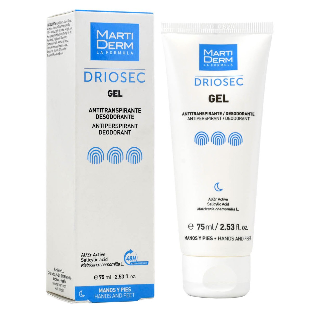 Imagen de MartiDerm Driosec Gel Antitranspirante Manos y Pies 75 ml