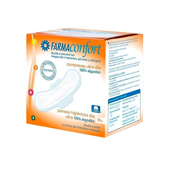 Imagen de COMPRESA FARMACONFORT DIA ALGODON 10UND.
